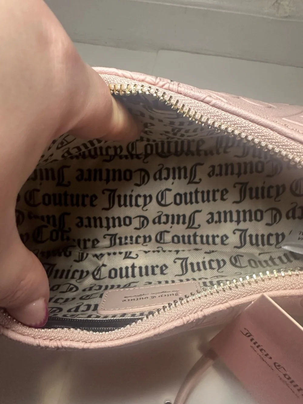 Juicy Couture New Glitzed Out Hobo Convertible Bag in Pink Clay Faux Leather
